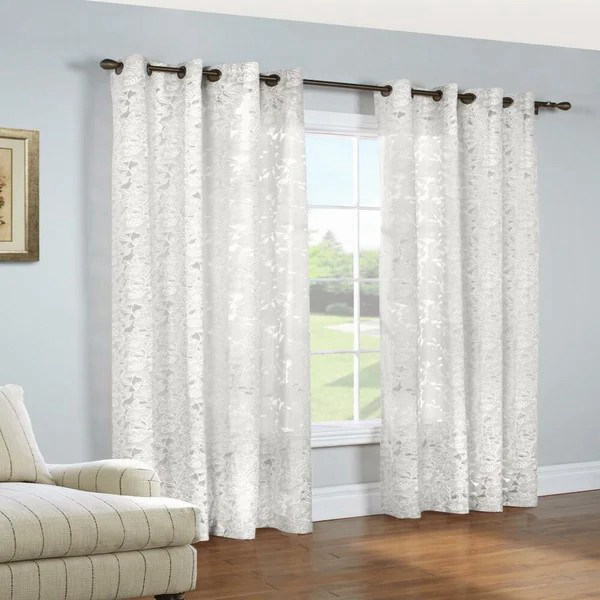 Transparent curtains-elegant 52"x63" Sheer Grommet Top Panel