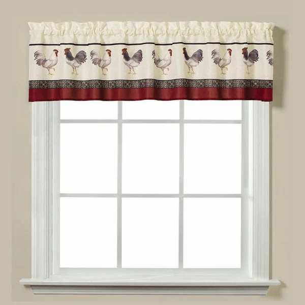 Kitchen curtains-rooster 56"x 36" Pair of Tiers