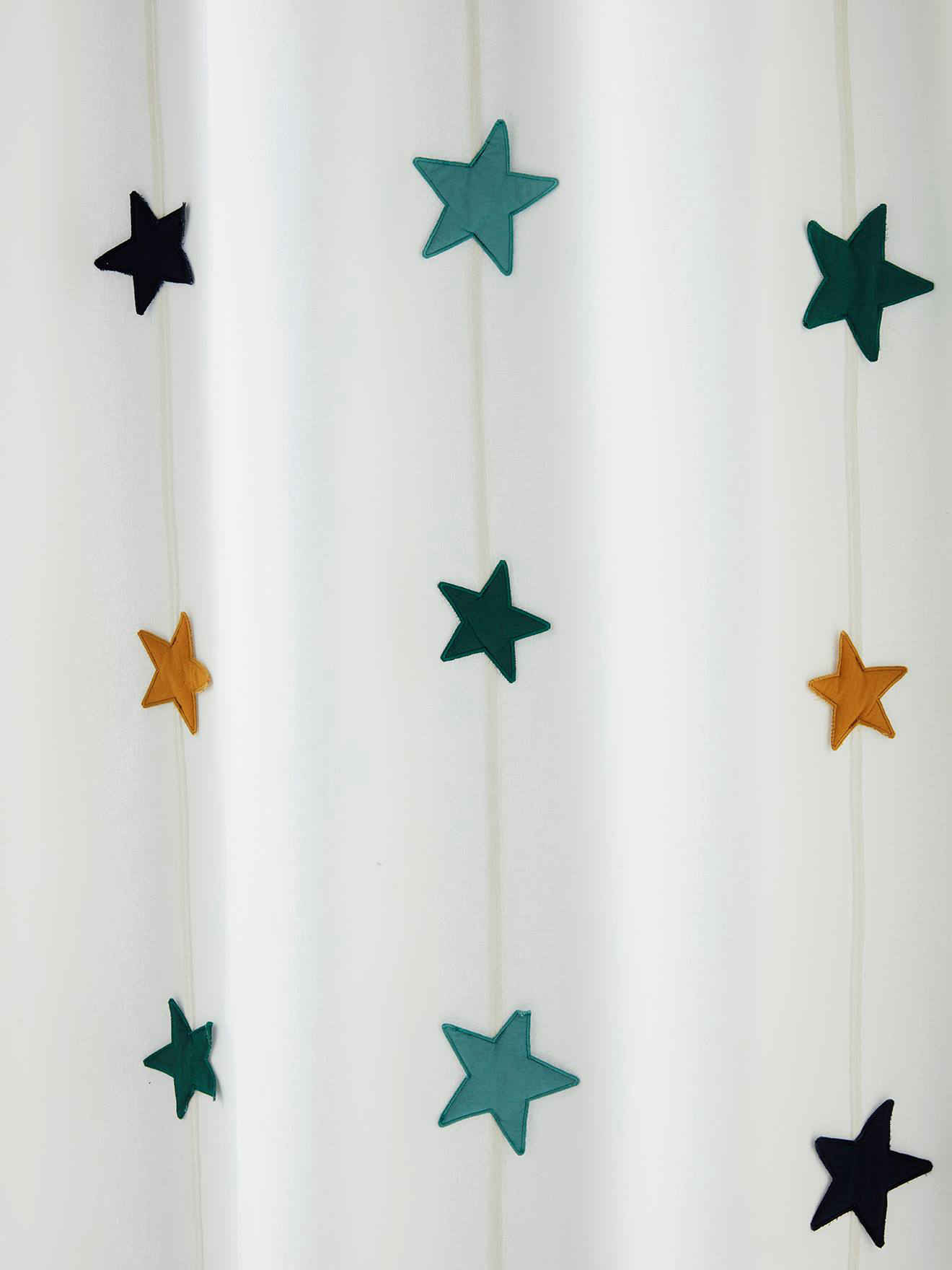 Iridescent Star Curtain - Green 105x180