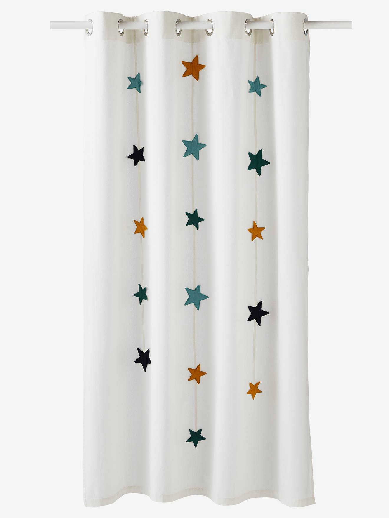 Iridescent Star Curtain - Green 105x180