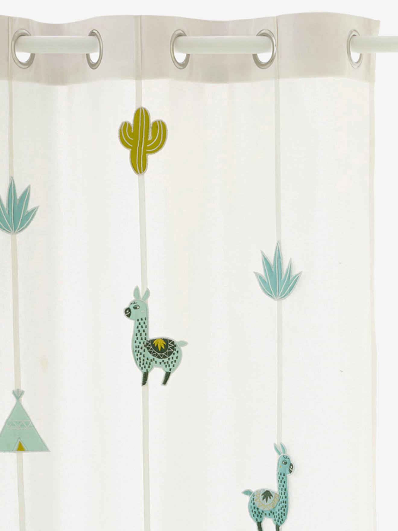 Curtain trasparente, cactus - bianco 105x180