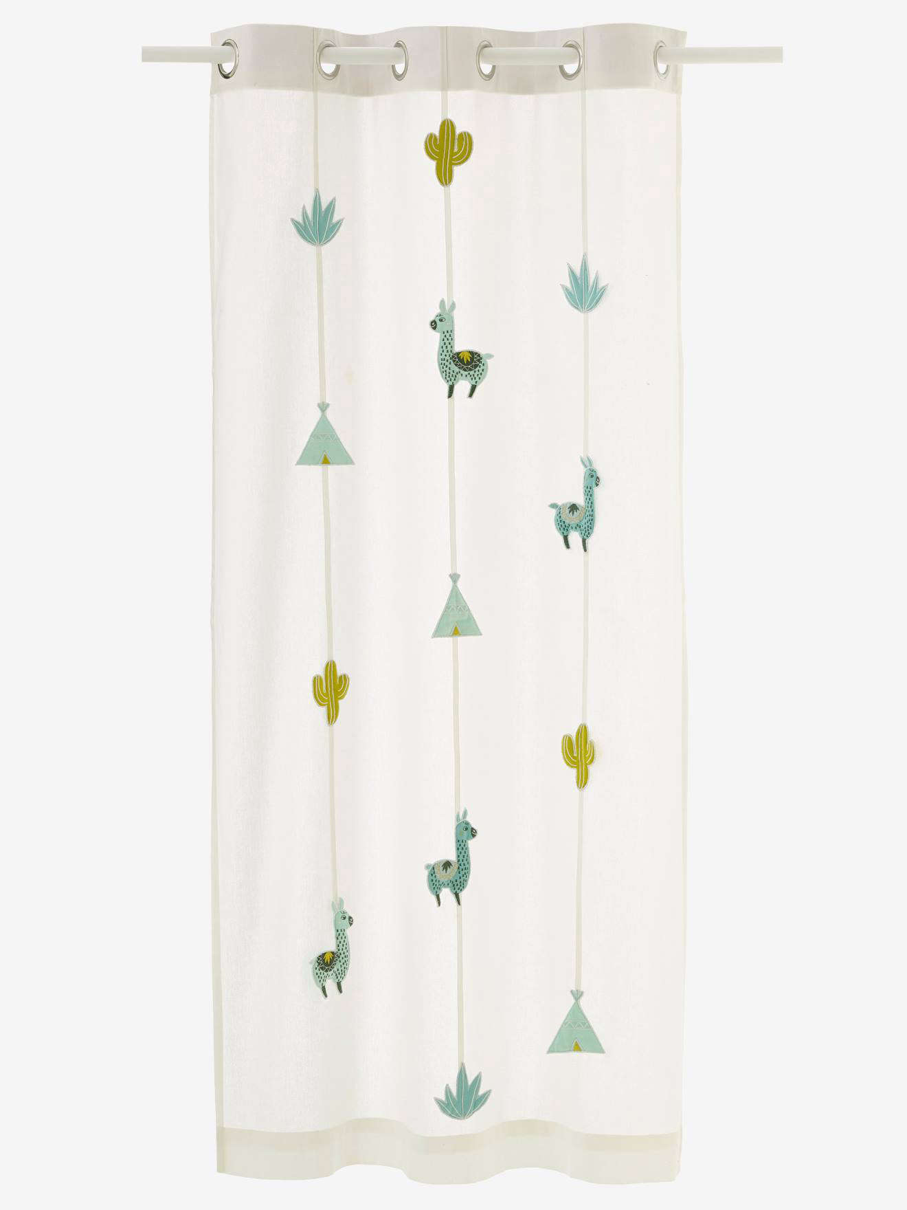 Curtain trasparente, cactus - bianco 105x180