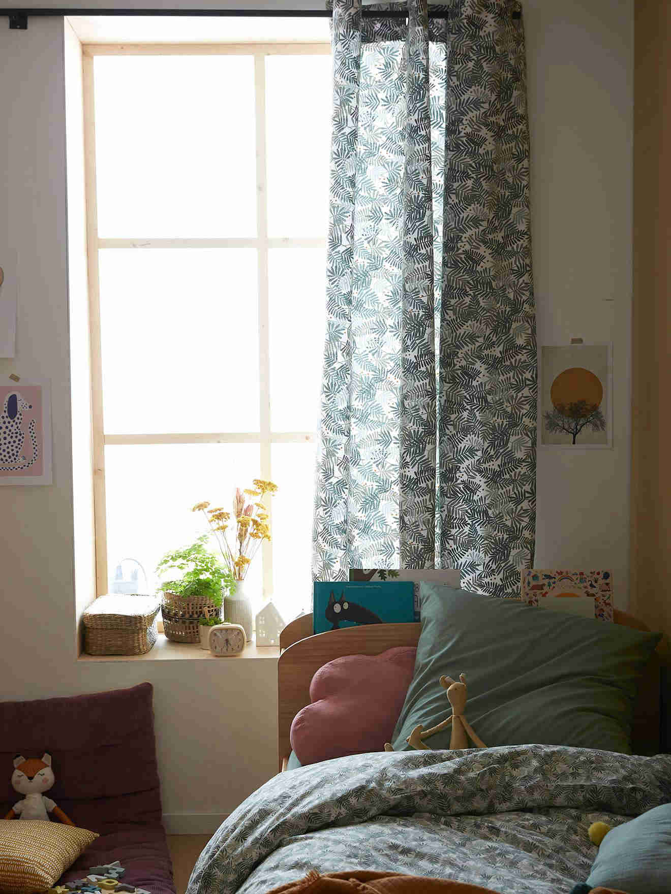 Curtain trasparente, Hanoi - Green/Stampa 105x180