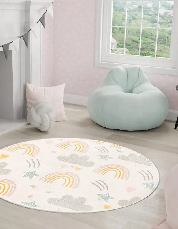 7 '10 x 7' 10 Kids Round Rug