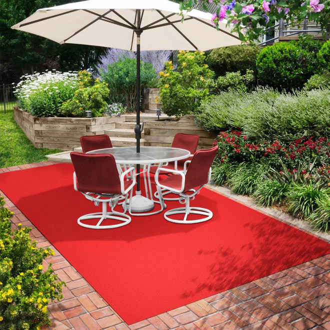 Alfombra al aire libre rojo