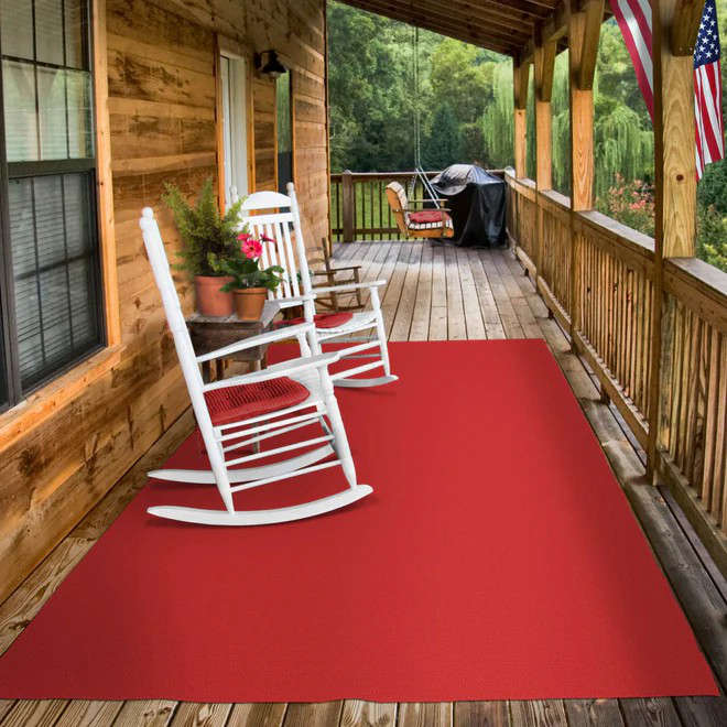 Alfombra al aire libre rojo