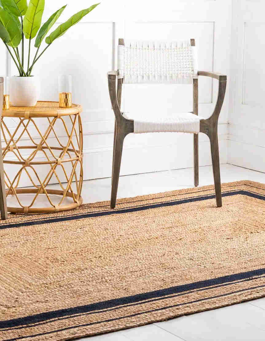 5' 1 x 8' Hand Braided Jute Rug