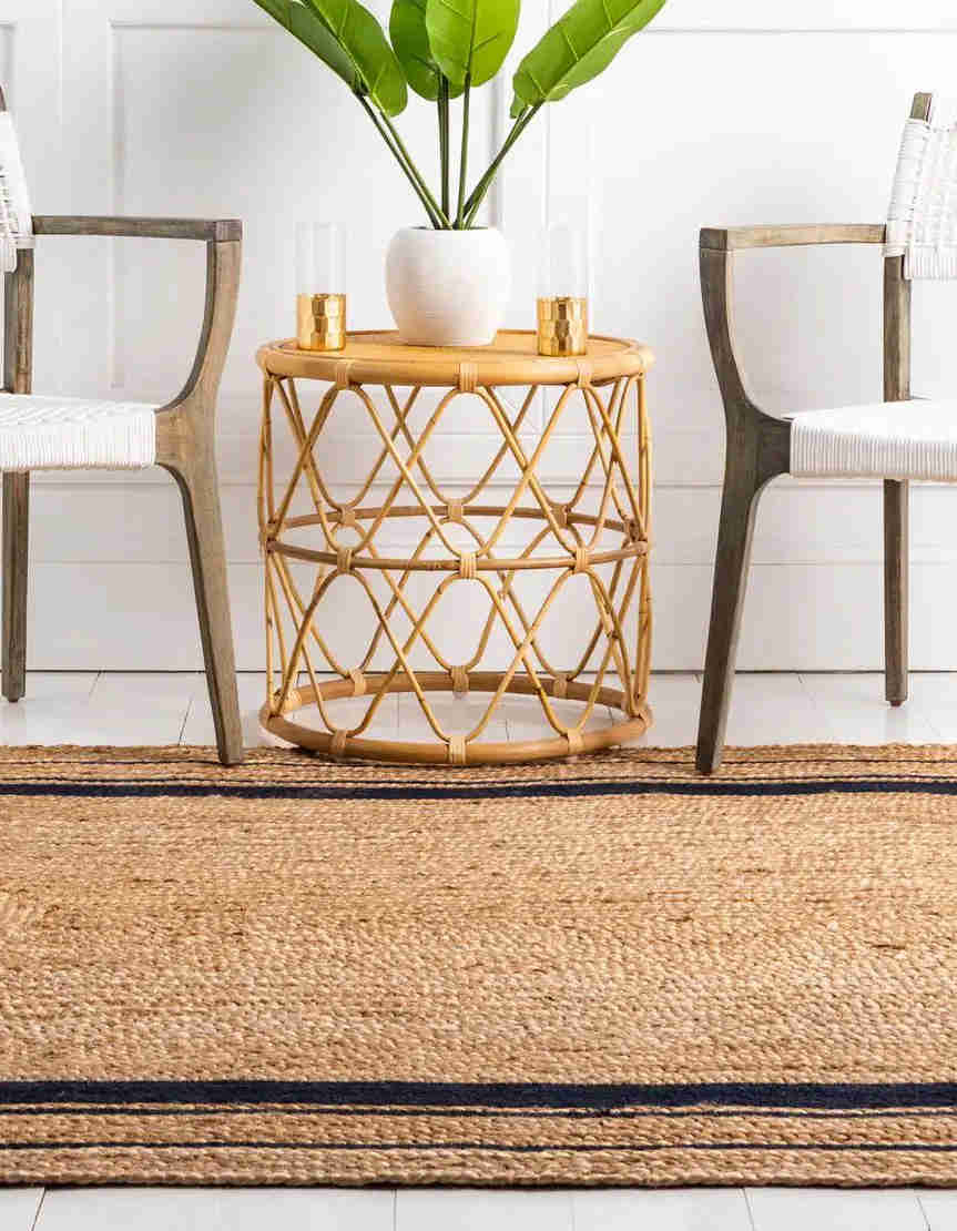 5' 1 x 8' Hand Braided Jute Rug