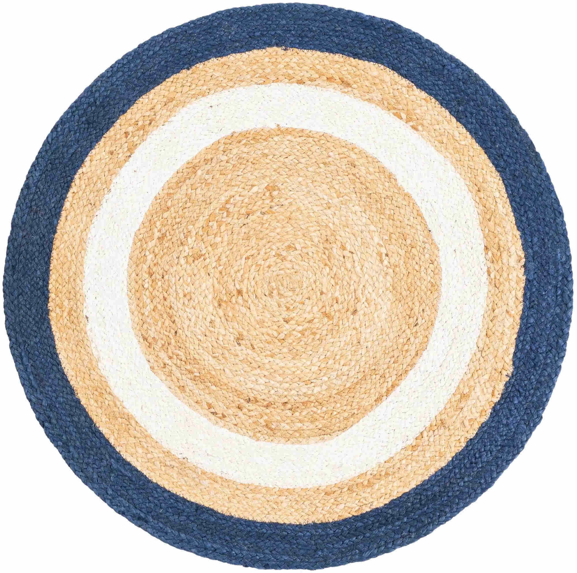 3 '1 x 3' 1 tapis rond de jute tressé à main