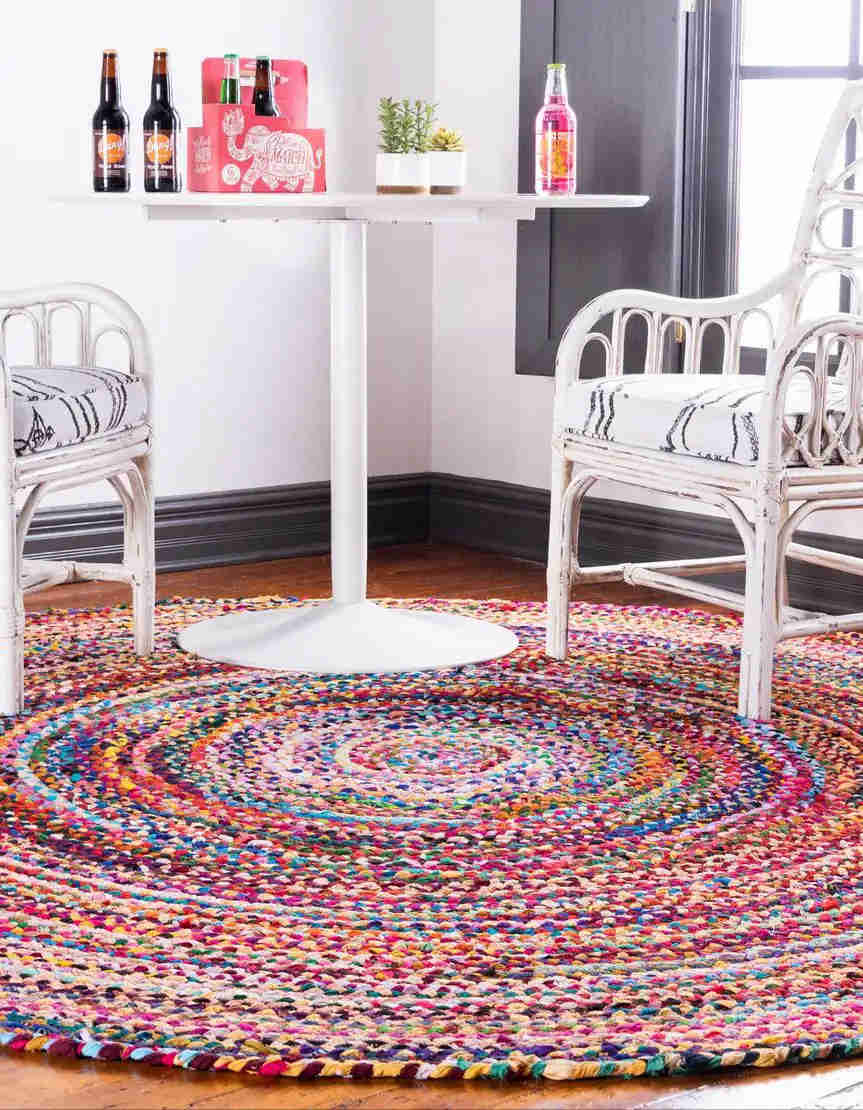 4' 1 x 4' 1 Hand Braided Round Rug