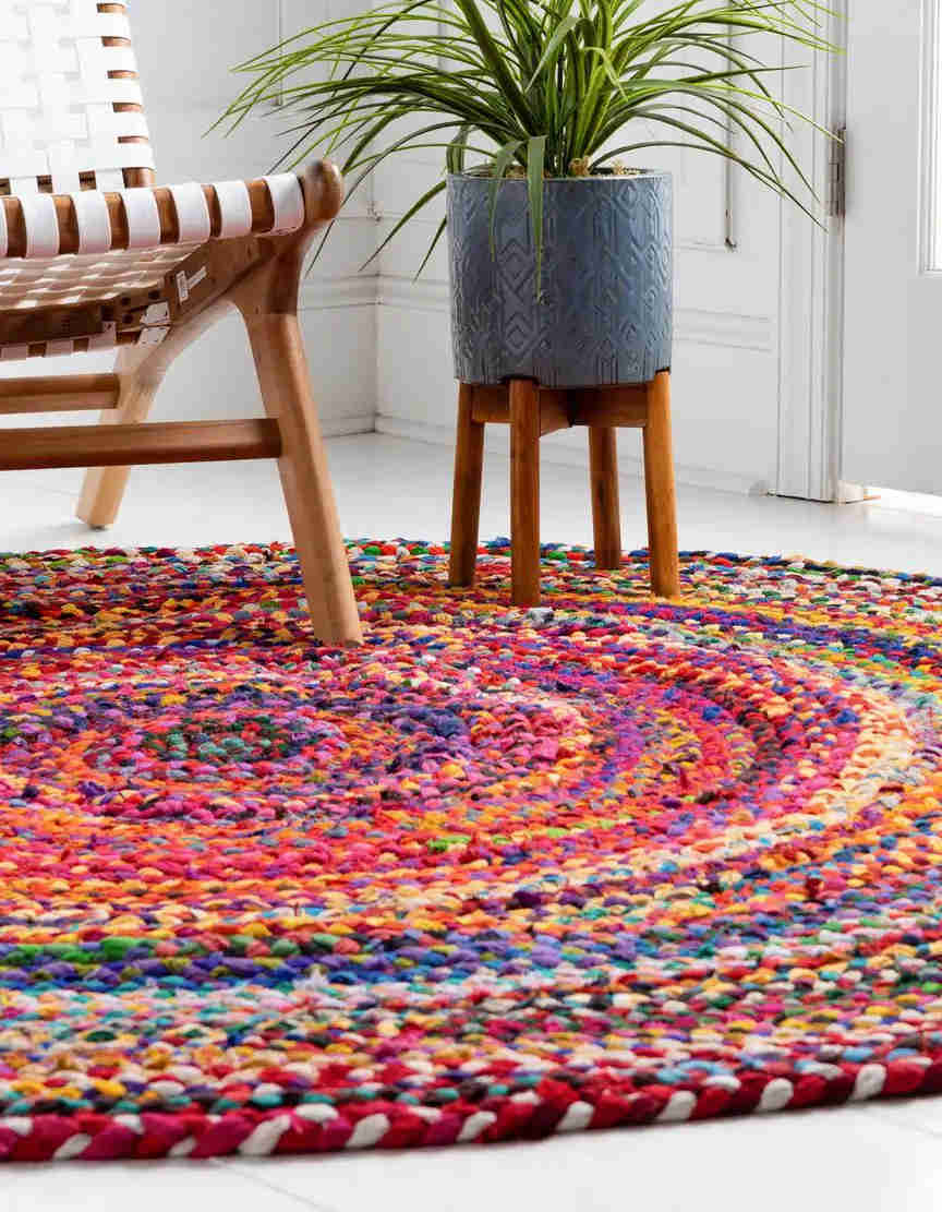 4' 1 x 4' 1 Hand Braided Round Rug