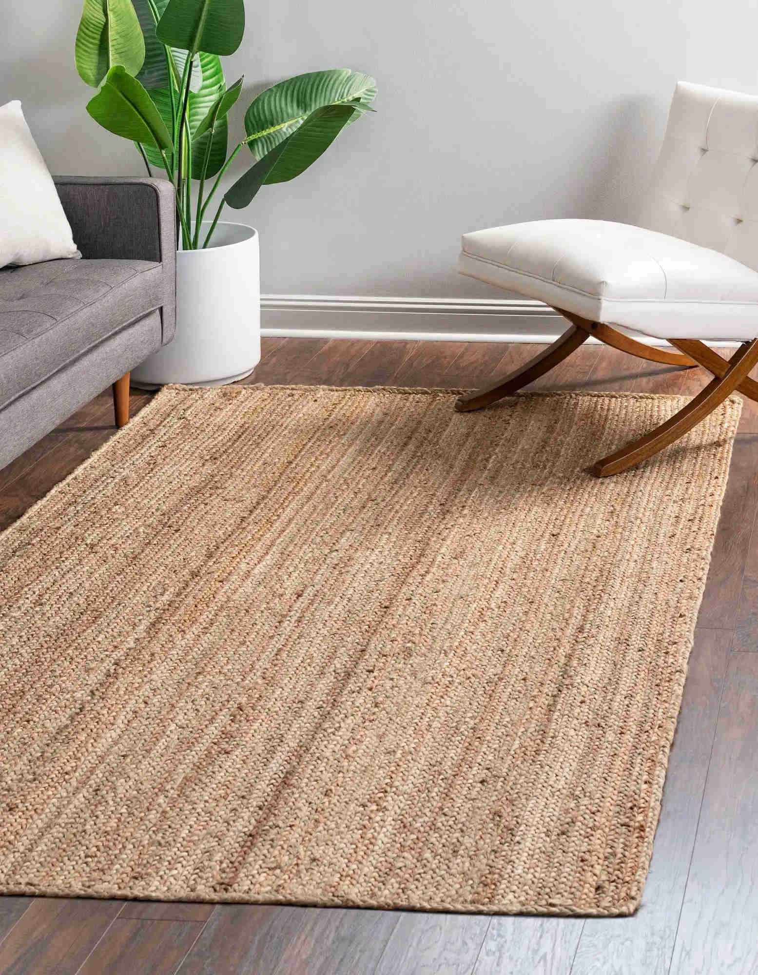 Tapis de jute à main tressé de 8 'x 10'